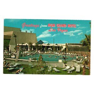 Vintage 1970s MGM Grand Hotel Las Vegas Postcard Unused Travel Vacation